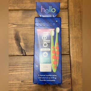 3pc Hello  Toothpaste Dragon Dazzle  & 2 brushes 4.2 Oz new